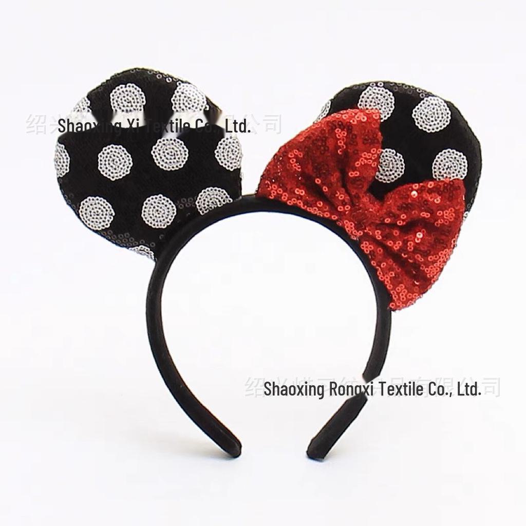 3mm Satin Cloth Sequin Bow Headband, Shoes, and Hats with Embroidered Earthworm Flower Jacket Fabric