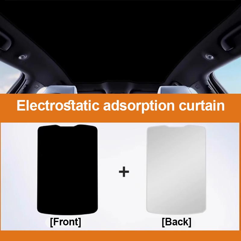 

For NIO ET5 Touring 2024 2025 Car ulation Sunroof Sunshades Electrostatic Adsorption Suede Skylight Sun Accessories Black and white 1PCS