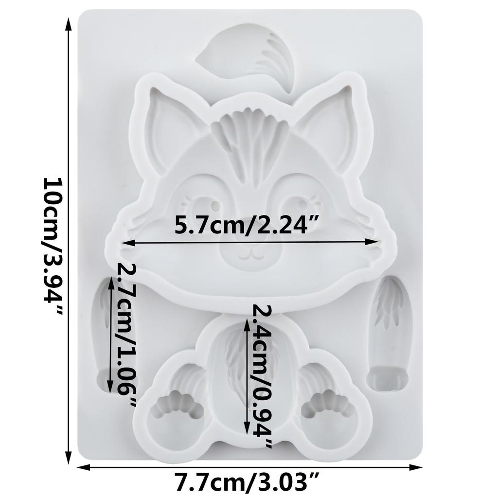 Wolf Silicone Mold Woodland Animal Fondant Molds Cake Decorating Tools Cupcake Topper Candy Resin Clay Chocolate Gumpaste Mold