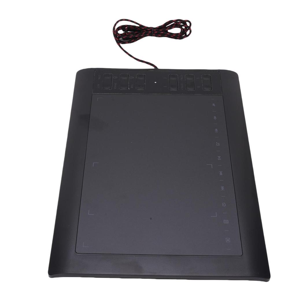 Grafiktablett 10 x 6 Zoll Große Aktive Fläche mit 8192 Druckempfindlichkeitsstufen Stift und 12 Hotkeys für