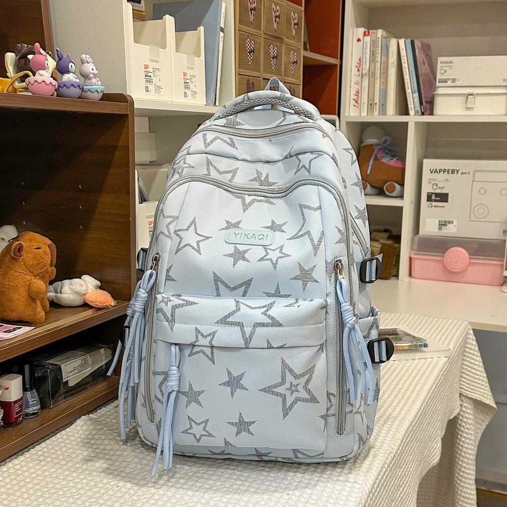 Schoolbag Cute Star Backpack Female Mori Simple Bag Junior High School High School Backpack High Value Versatile Student Schoolbag