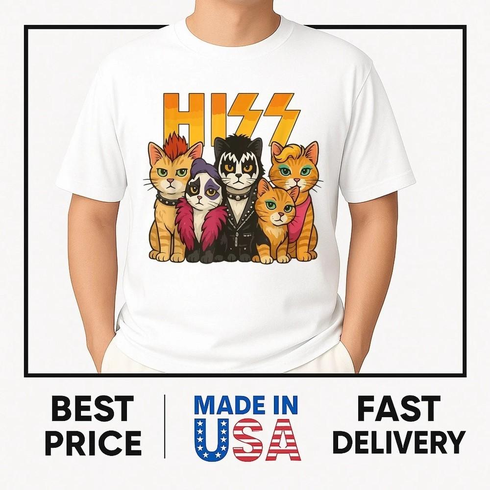 Милые шипящие кошки Рок-котята Китти Качающаяся музыка Любители кошек Футболка ЛУЧШАЯ ПРОДАЖА Унисекс Футболка S
