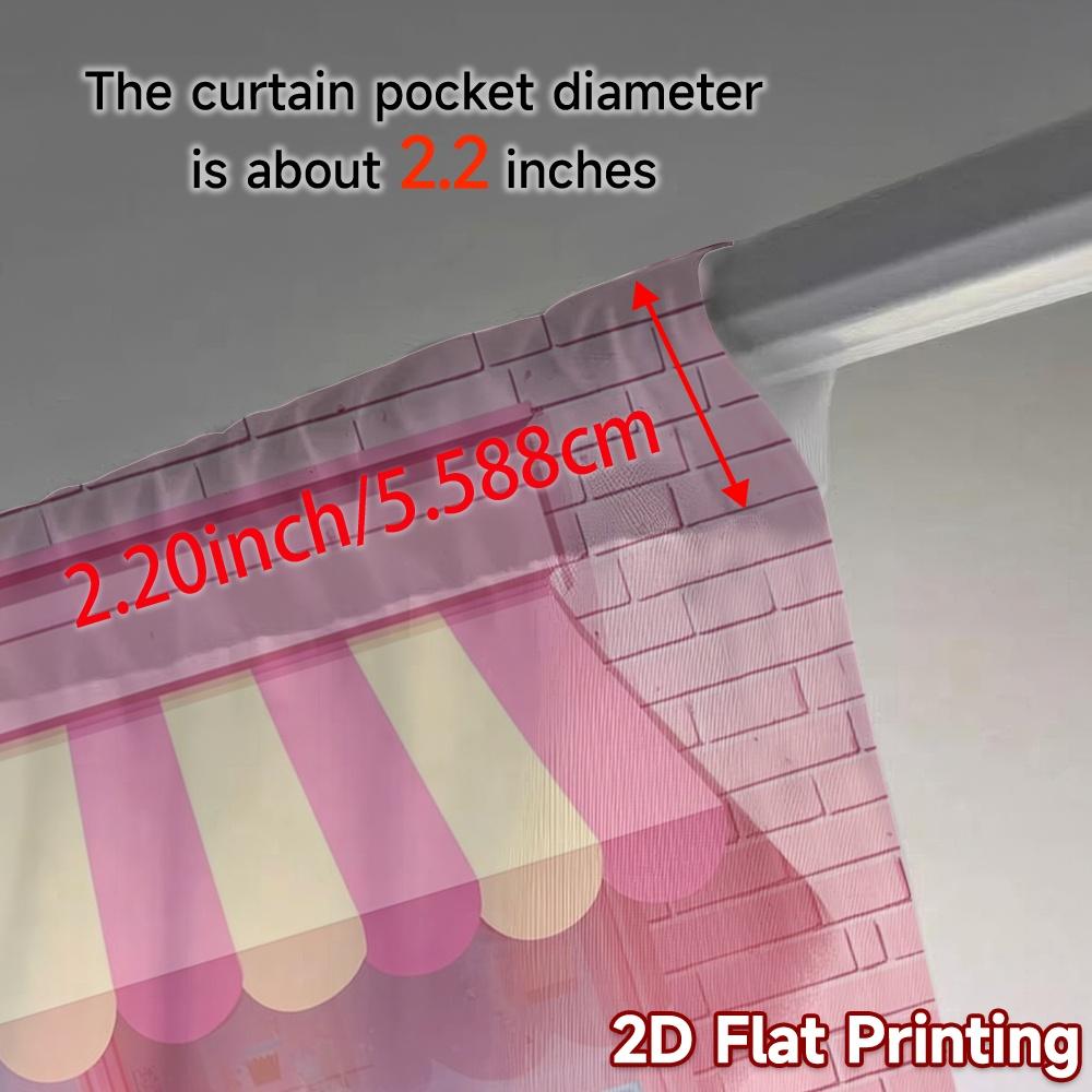 2pcs   2D FLAT PRINTING Curtains (Without Rod) CandyShopFront Creative Modern Curtains Yarn Curtains Versatile All Perfect for