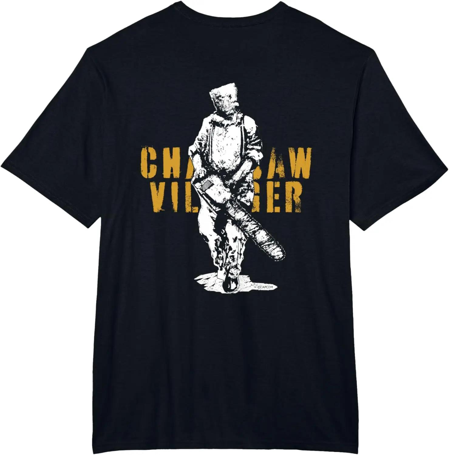 

2026 Новая Resident Evil 4 Деревенский житель с бензопилой Графическая Унисекс Комфортная Высококачественная Футболка Хлопок Короткий рукав для Мужчин Женщин Футболка... S разноцветный