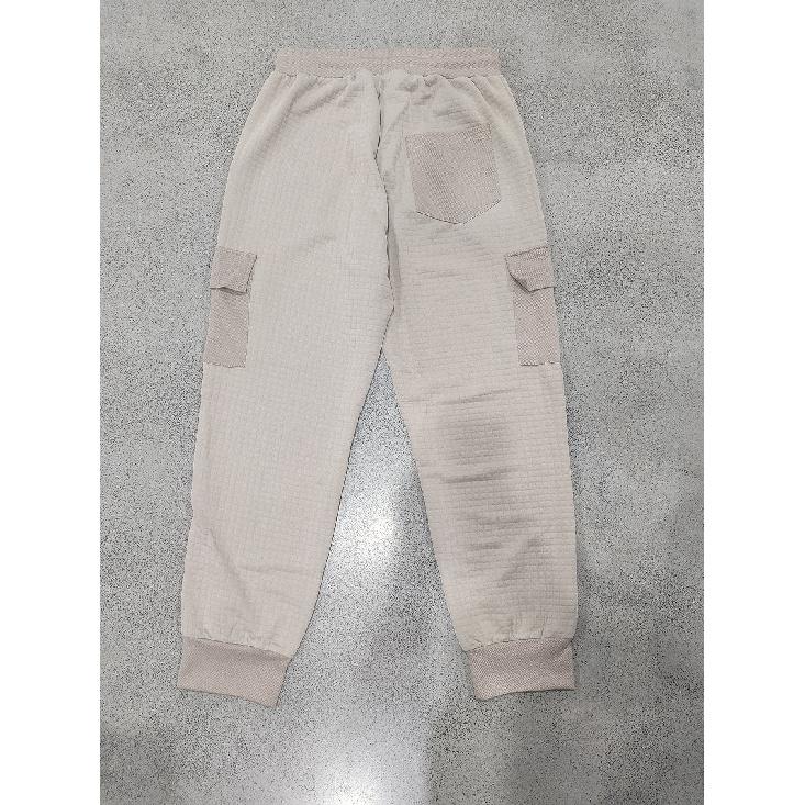 Spring and autumn jacquard checkered jogger pants, casual long pants for men, versatile and stylish multi-pocket trousers