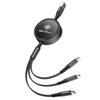 Keychain Car Charger Head 3 In 1 Charging Data Cable USB Type-C Auto Accessorie For Alfa Romeo 4C 159 166 Spider Giulia 156 147