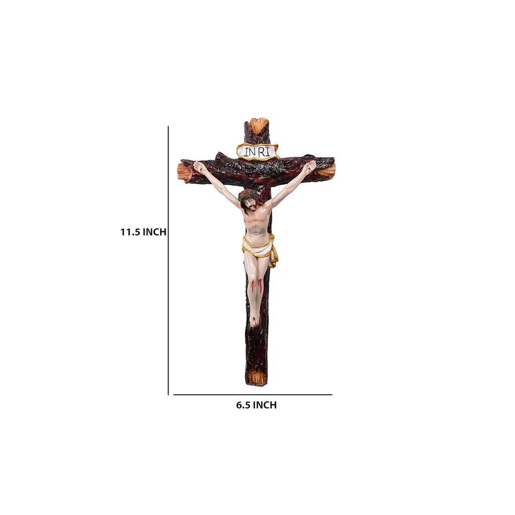 Kruzifix/Jesus Christus/Kreuz Jesus/Gekreuzigtes Jesus-Idol für Zuhause/Wohnzimmer/Gebetsraum/Geschenk (Mehrfarbig, 2,5 x 6,7 x 11,5 Zoll)