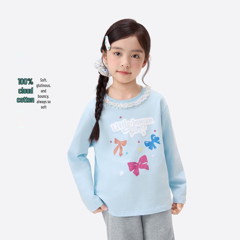 Girls  Pure Cotton Long-Sleeve T-Shirt with Sweet Bow Print 140