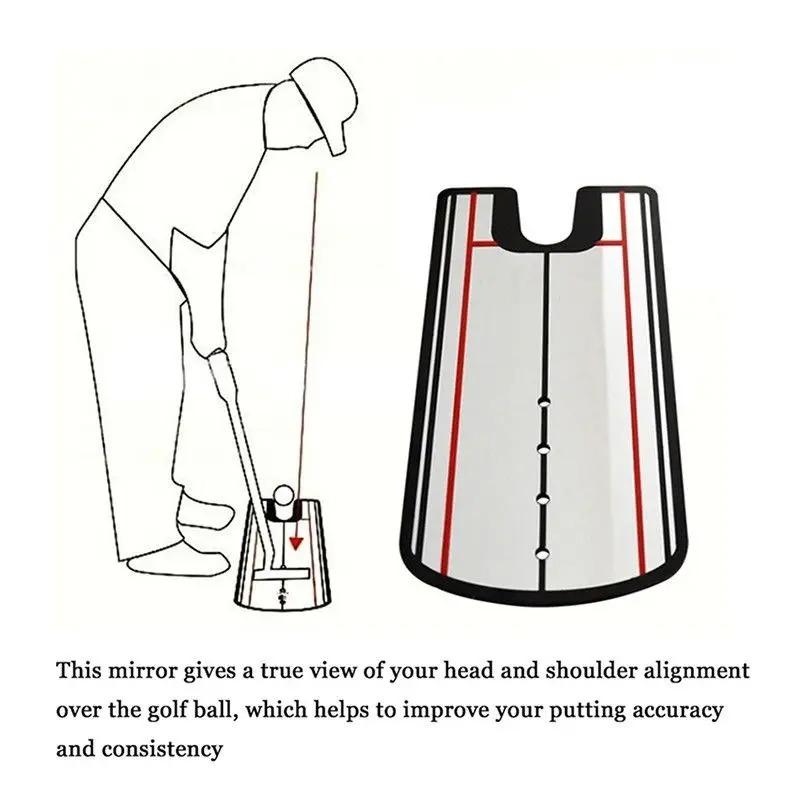 -Golf Putting Practice Mirror Putting Mirror Alignment Training Aid Golf Practice Putter Mirror Eye Line