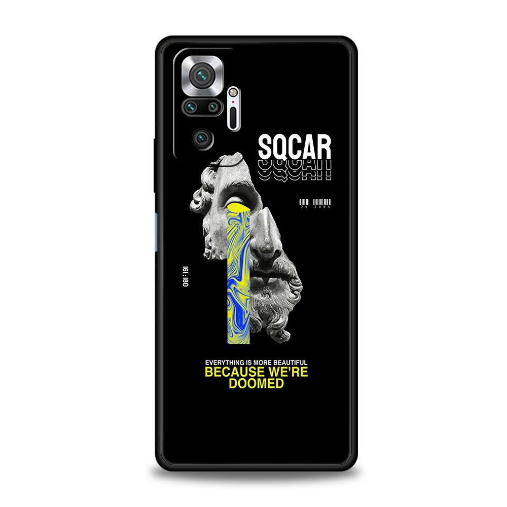 Cartoon Statue Abstract Art Phone Case Cover for Redmi 14C 10C Note 15 14 13 12 10 11 K40 Pro Plus 5G Soft TPU Shockproof Fundas