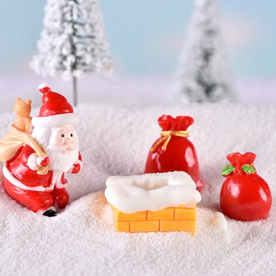 1Pc Christmas Santa Snowman Train Mini Figurine DIY Fairy Landscape Decoration