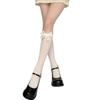 White lace floral bow calf socks Lolita Velvet mid-calf socks with trendy patterns, pure and desirable