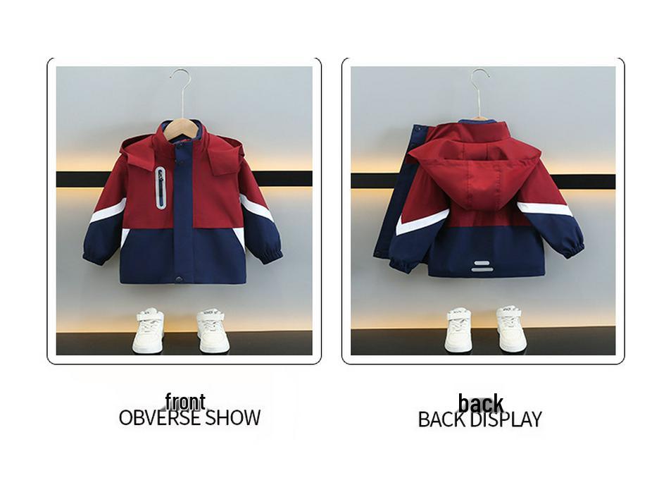 Boys' Colorblock Windbreaker – 3-in-1 Jacket for Spring & Autumn – Cool & Trendy Outerwear