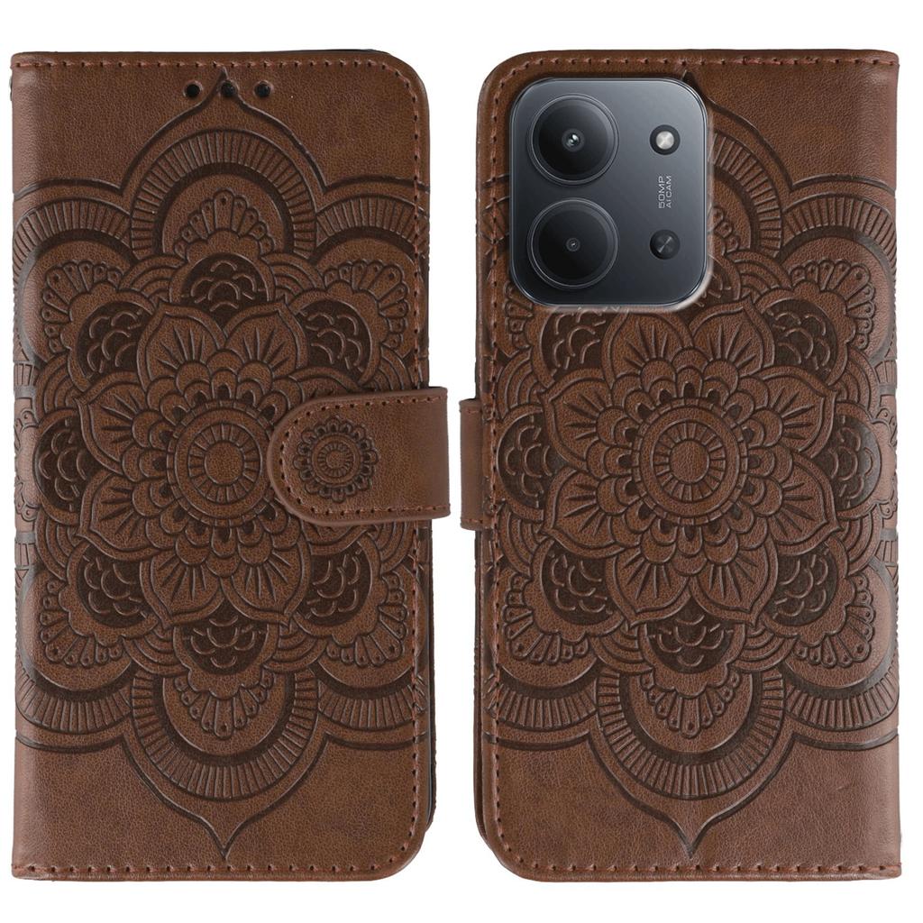 Voor Xiaomi Redmi 15C 5G (EU) (173mm)/15C 4G (EU) (173mm) Hoes PU Leer Mandala Bedrukt Design Portemonnee Telefoonhoes