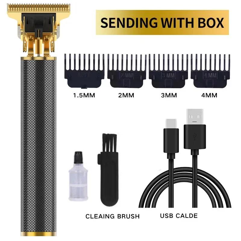 T9 Vintage Hair Clipper Portable Hair Cutting Machine USB Fast Charging Shaver Barber Cordless Hair Trimmer For Men's Barbe