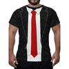 Men's Casual Suit Tie Print T-Shirt Tops Short Sleeve Crew Neck Men's Round Neck T-shirts New In Mens Cosplay Party Tee Shirts