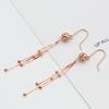 Purple Gold Hollow Beads Shiny Earrings Colored Gold Fringed Snake Bone Rose Gold Plated Long