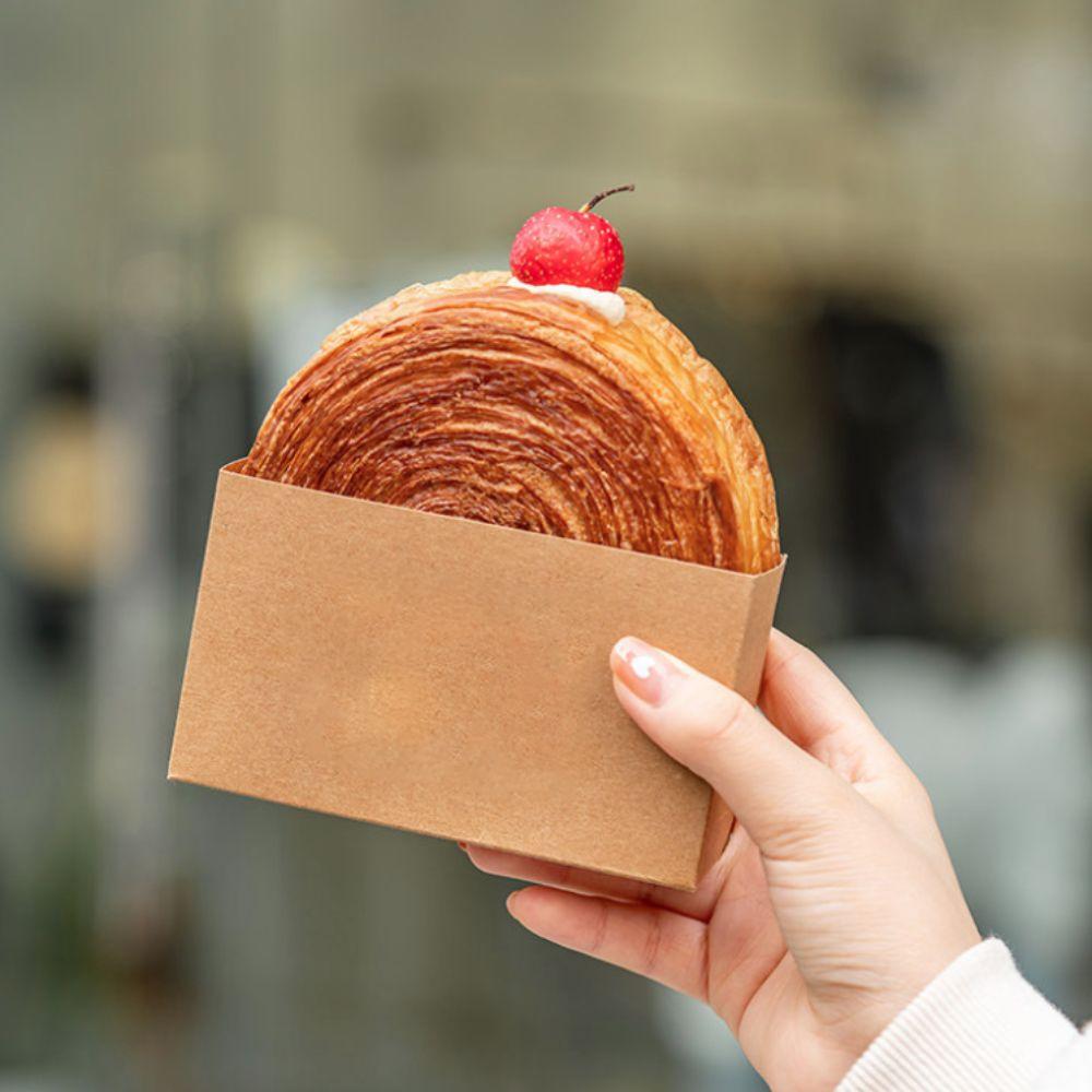 50 Piece Disposable Toast Packing Box Kraft Paper Hamburger Holding Box Pastry