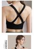 Plus Size Cross-Back Shockproof Sports Yoga Bra with Underarm Slimming Fit