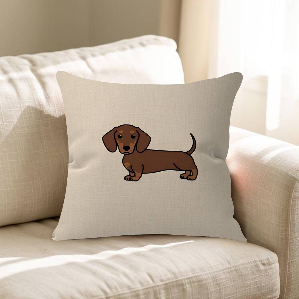 Cartoon Cute Dachshund Personalized Pillow Dust Cover Bedroom Kids Party Decoration Pillowcase Birthday Children Gift