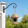 Weather-resistant Birdhouse Grass Woven Bird House, Outdoor Rustic Birdhouse, Hanging Hummingbird Hut, Natural Seagrass Garden Roosting Pocket