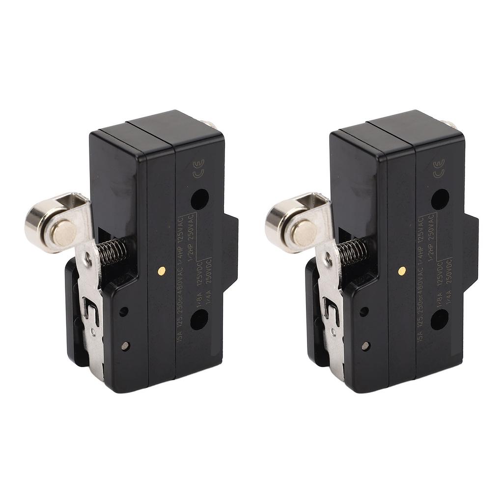 2 Pcs Micro Limit Switch 160OF 42RF 2.7PT 2.4OT 0.5MD 30.2OP 32.5FP NO NC Roller Lever Limit Switch 250VAC