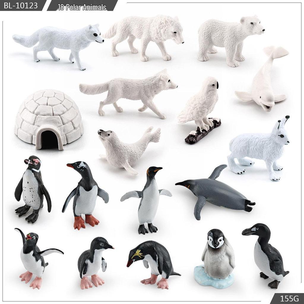 Popular Simulation Arctic Animal Figurines: Polar Bear, Fox, Seal, Walrus, Whale