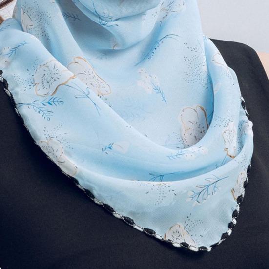 Rose Flower Women Summer Chiffon Anti-UV Thin Veil Scarf Neck Face Cover Shawl
