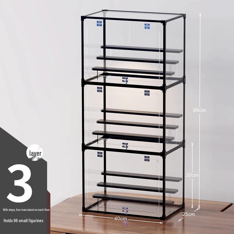 Clear Art Doll Display Case: Dustproof Stand for Pop Mart Figures and Building Blocks