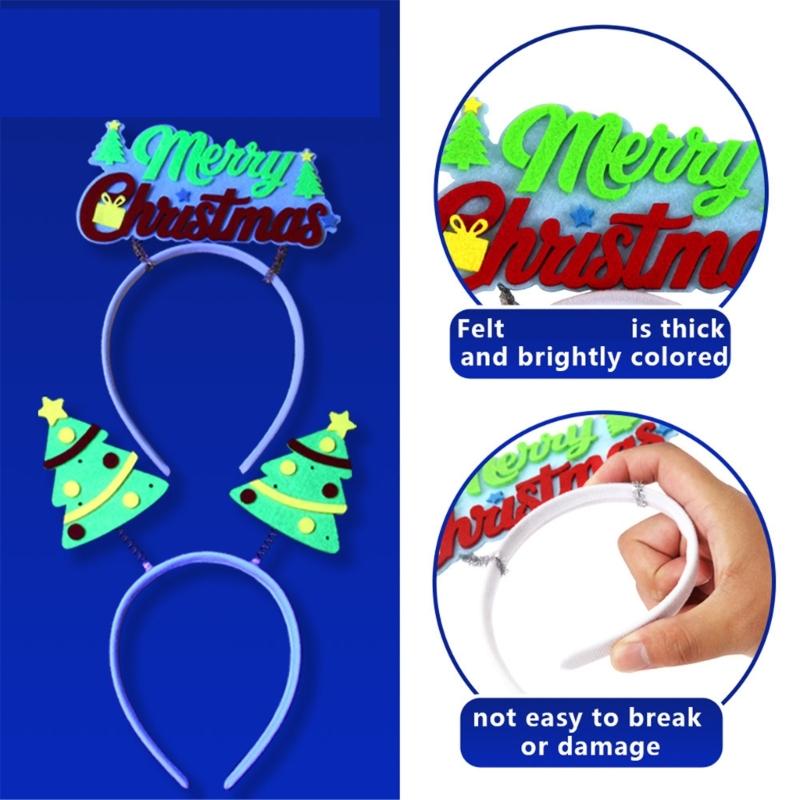 Fluorescent Hairband For Nighttime Event Soft Elastic Noctilucence Hairhoop for Christmas Party Gathering