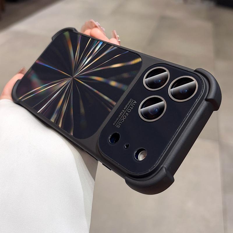 New 6D Colorful Laser Aurora Hard PC Case For For Iphone 17 16 1 14 13 Pro Max Air Soft Bumper Shockproof Glass Camera Cover