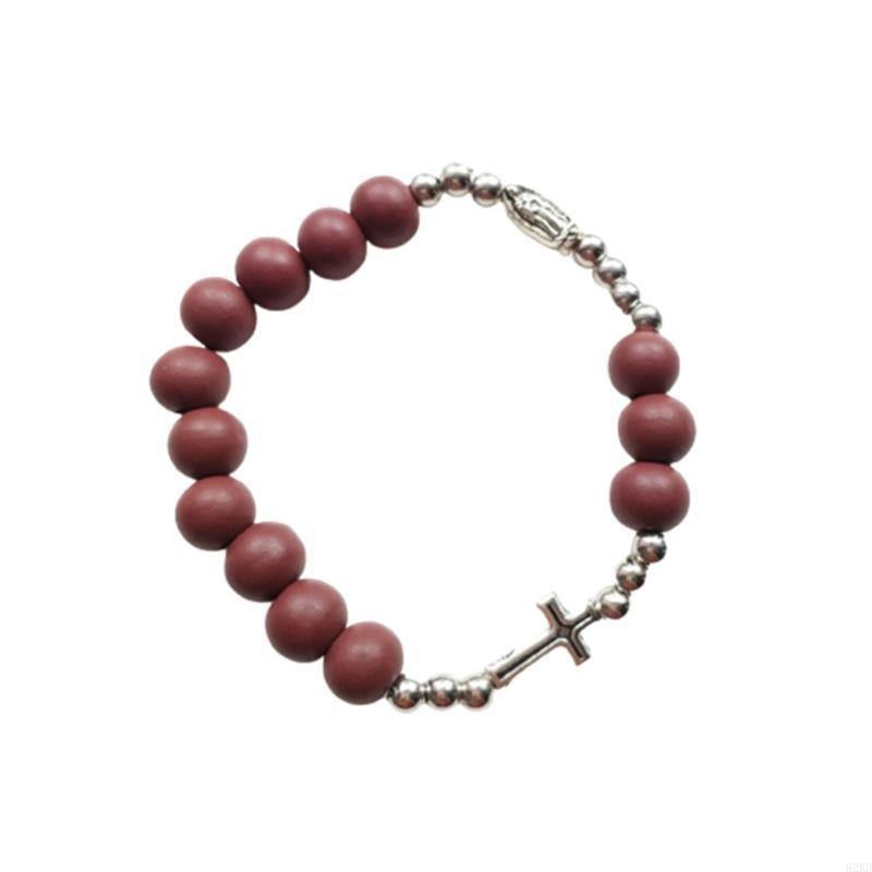 62KD Catholic Finger Chain Vintage Rosary Baptism Rosaries Bracelet for Baptism