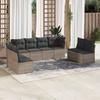 Vidaxl 8-Cz. Garden Furniture Set With Cushions, Grey, Poly Rattan