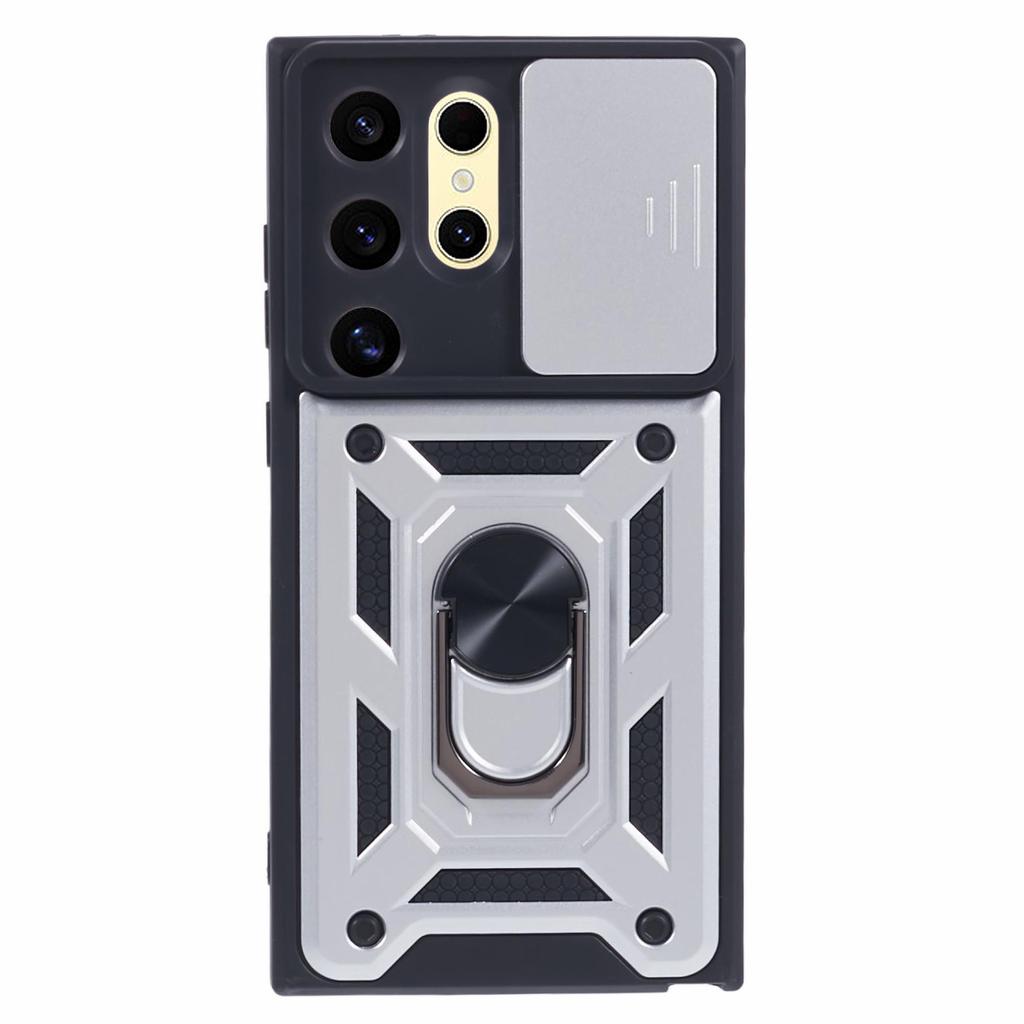 For Samsung Galaxy S24 Ultra Case Kickstand Phone Cover with Slide Lens Protection