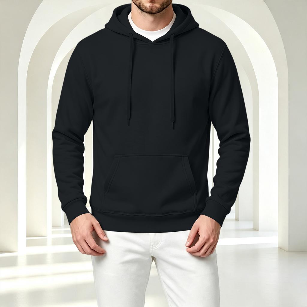 Men's Lined Hoodie Color Casual Pullover
