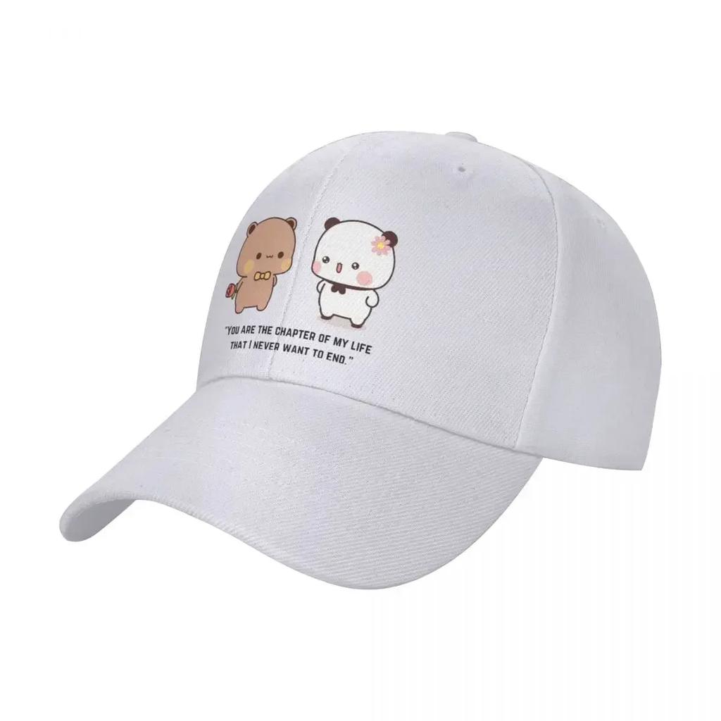 Bubu Dudu Panda Bär Baseballkappen für Erwachsene mit gebogenem Schirm Sonnenkappen Hüte Verstellbar Polyester Anglerhut Sommerkappen