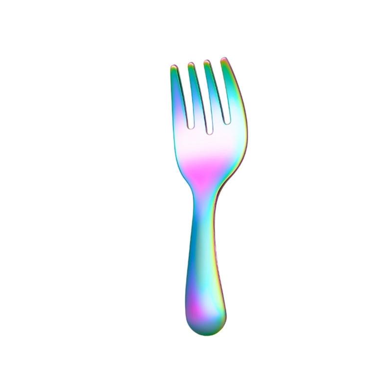 2 Pieces Alternative Color Fork and Spoon Compact Cutlery Set Travel Friendly Cutlery Supplies for Camping and Picnics