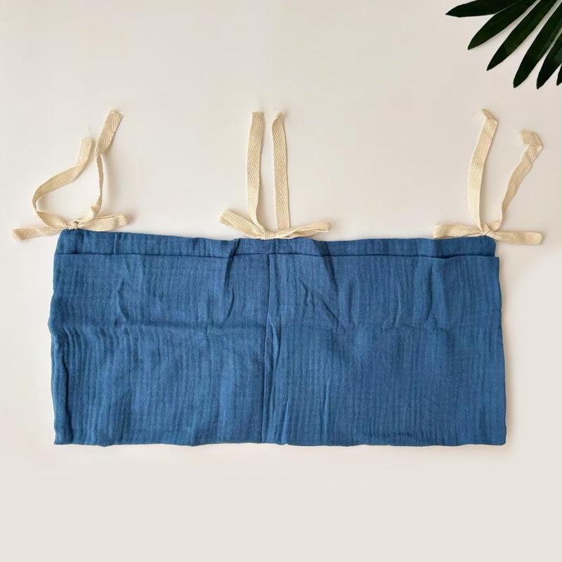Pure Cotton Crepe Baby Crib Storage and Diaper Hanging Bag - Multiple Colors