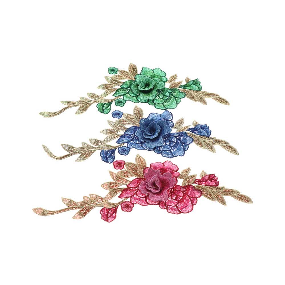 DIY Cheongsam 3D Flower Floral Rose Trimmings Sewing Peony Clothes Accessories Patch Applique Embroidery