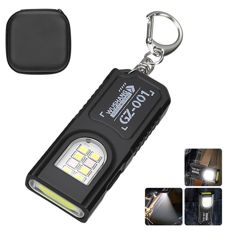 Portable Keychain LED COB Flashlight USB Rechargeable Torch with Pen Clip Powerful Mini Outdoor Working Lantern with Magnetic