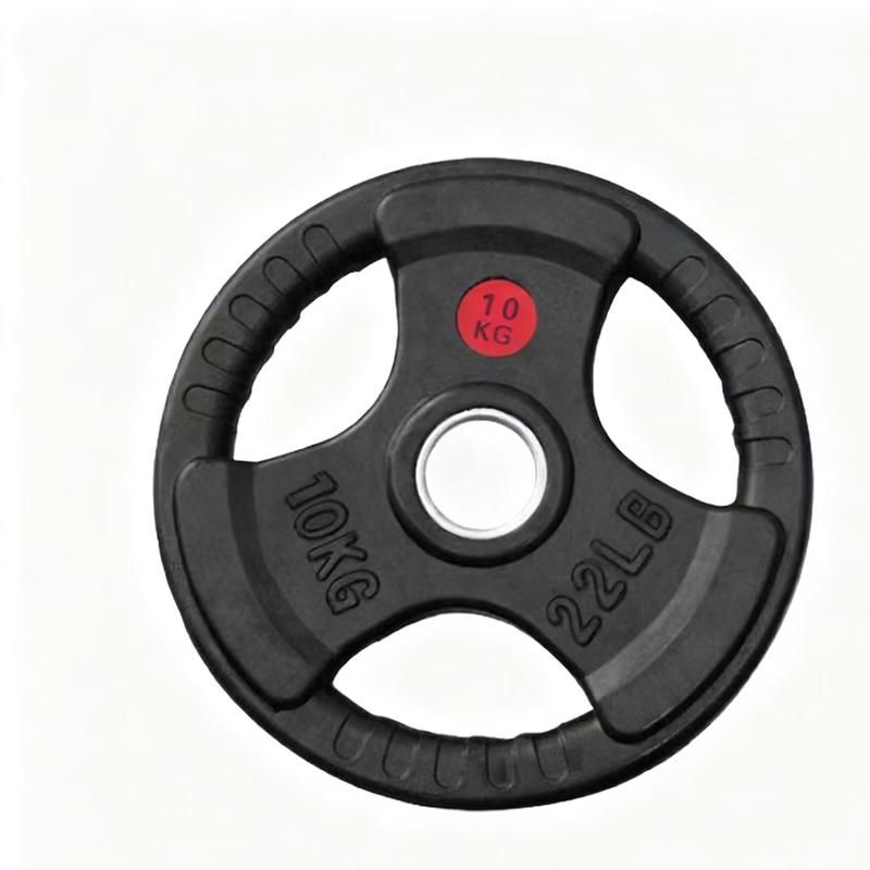 Olympic Rubber-Coated Three-Hole Hand-Grip Barbell Weight Plate