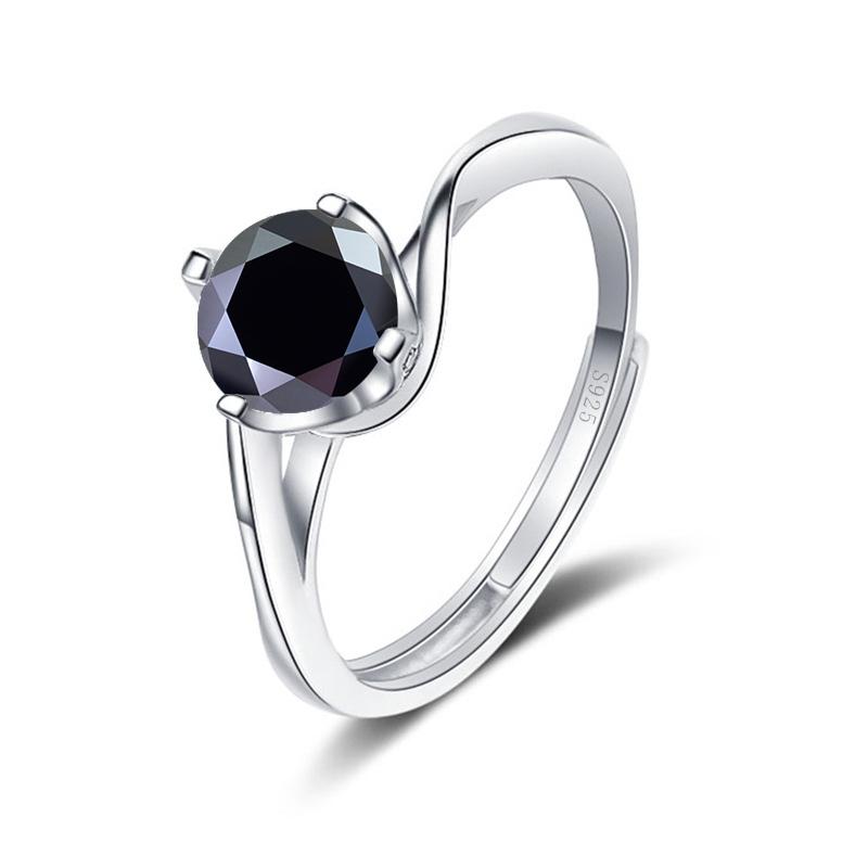 Bague Ringen 1ct VVS Moissanite Jewelry Snubní prsten 925 Sterling Silver pokovený bílým zlatem Čtyři otevřené prsteny Twist Design s drápy