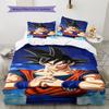 Son Goku Pattern Bedding,Quilt Set Quilt Cover Pillowcase Home Birthday Gift (1 * Duvet Cover + 2 * Pillowcase, Without Core)