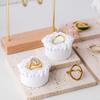 Vintage Cake Shape Ring Stand White Gypsum Ring Display Rack Plaster Ring Holder Photo Props