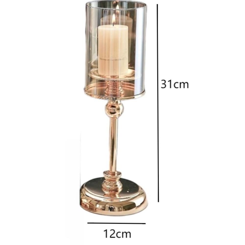 1/3Pcs Vintage Glass Candle Holders Set Elegant Iron Base Replacement For Home For Cafes Model Homes Decoration