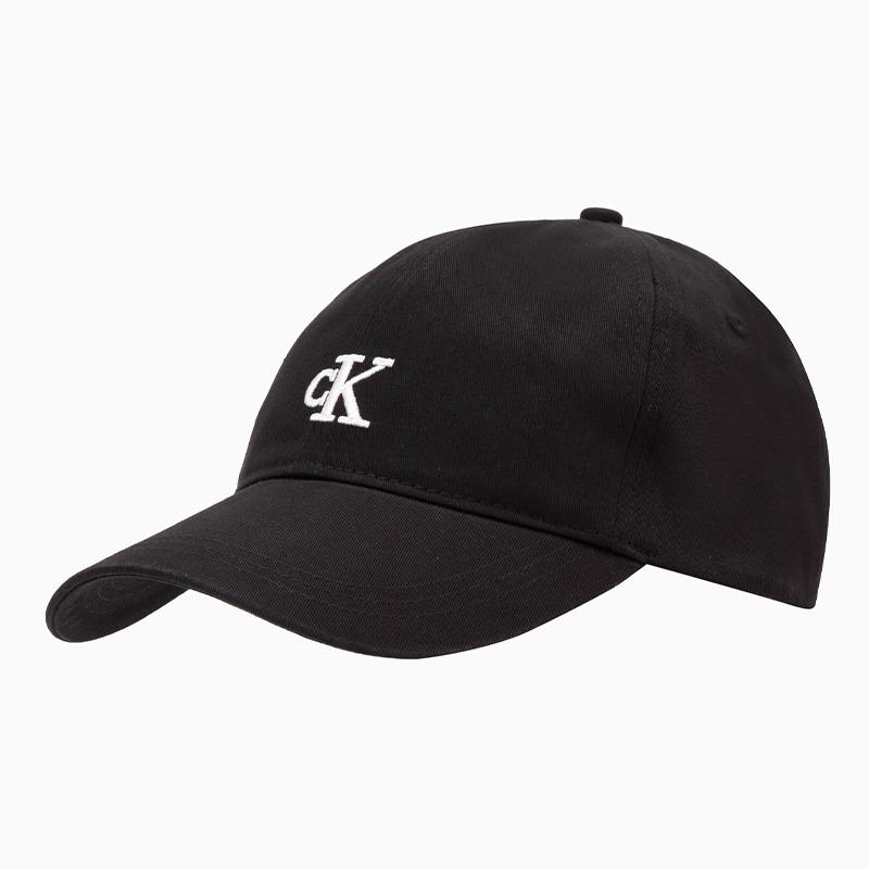 Calvin Klein Trendy and fashionable pure cotton embroidered dome curved brim cotton peaked cap men and women same style couple model black HX0220