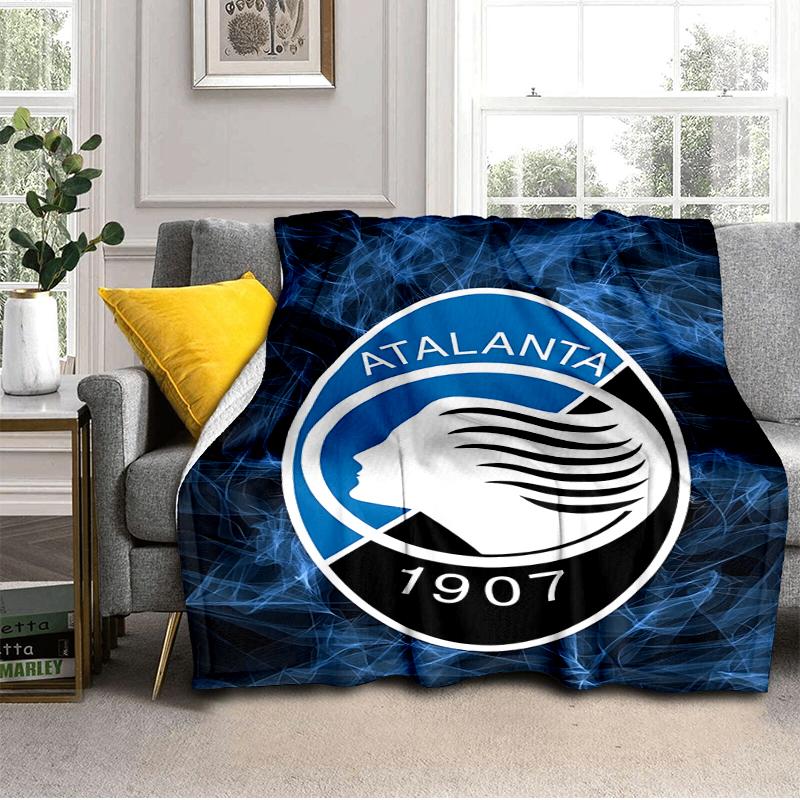 Coperta da Calcio Atalanta Leggera Ideale per il Letto Perfetta per Viaggi, Campeggio, Soggiorni, Uffici, Divani, Regalo di Natale per tifosi