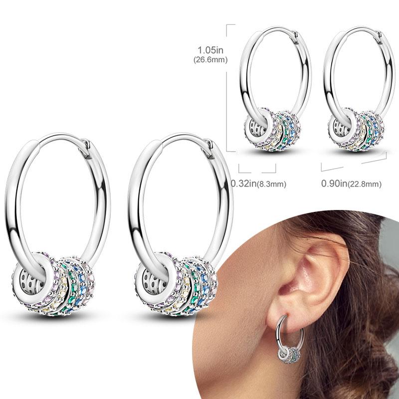 Women Earring 925 Silver Hoop Earrings Love Heart Butterfly Drop Earring Stud For Women Girls Party Jewelry Gifts