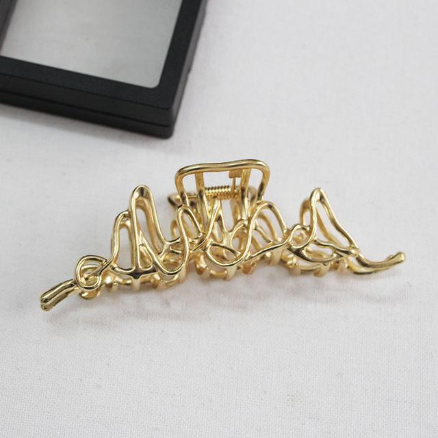Simple Metal Geometric Hair Claw Clips Elegant Geometric Hair Accessories Cross Crab Bath Clip For Women Girl Headwear