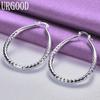 925 Sterling Silver Diamond Texture Earrings for Wedding Fashion Jewelry